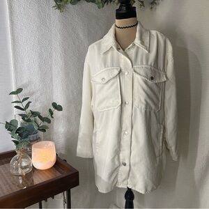 Black Tape White/Cream Corduroy Shacket Women’s 1X